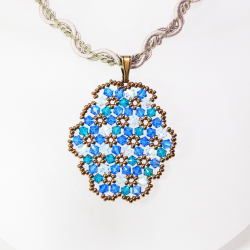 Pendant 45cm - Marissa Oval-Khaki Braid - Pendant 45cm - Laiton bronze
